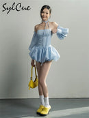 Sylcue 2023 Summer Party Formal Retro Princess Senior Texture Intellectual Elegant Avant-Garde Personalized Women'S Cool Dress