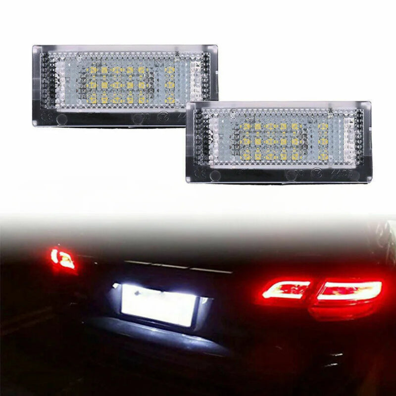 2Pcs 6500K 3528 SMD LED License Number Plate Lights White Canbus Error Free for BMW 3-series E46 1998-2005 3 4 5 Doors 12V