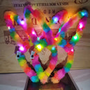 LED 14 Lamp Long Rabbit Ear Headband  Flashing Colorful String Lamp Luminous Hairband Birthday Party Christmas Easter Headband