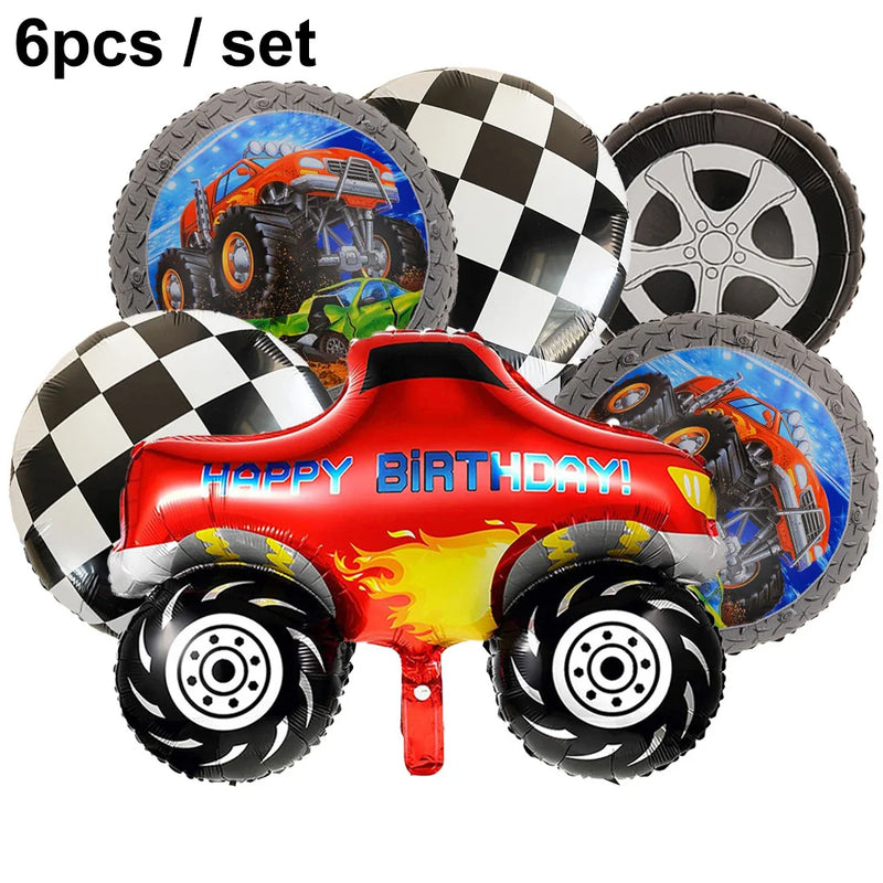 Monster Truck Balloons for Kids Monster Truck Birthday Decorations Race Car Theme Party Supplies
