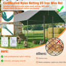 Large Outdoor Upgrade Metal Chicken Coop Walk-in Poultry Run Pen Cage Pet Duck Hen House with Nylon Netting and Cover for Yards