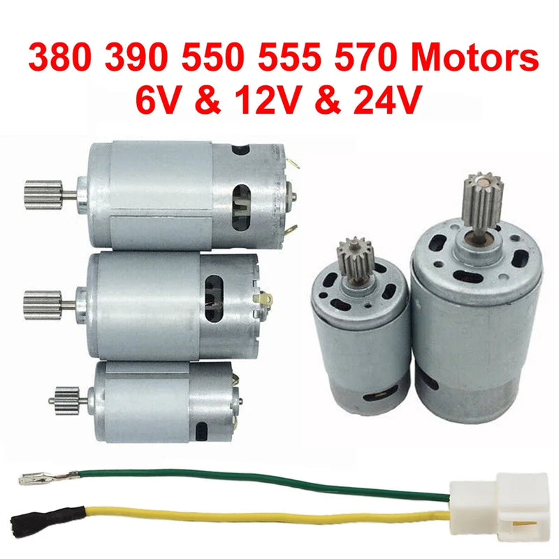 Motors For Kids Electric Car RS550 RS390 RS380 24V 12V 6V DL555 10/12 Teeth Children's Electric Vehicle Motor Replace Tool Part