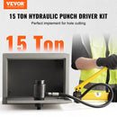 SucceBuy 15Ton Hydraulic Knockout Punch Driver Kit 1/2"-4"w 10Dies Carbon Steel Sheet Hole Opener Repair Tool Manuel Hole Digger
