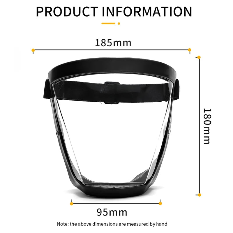 Work Protection Mask Transparent Facial Shield Transparent Facial Protector Face Protective Screen Kitchen Accessories Gadgets