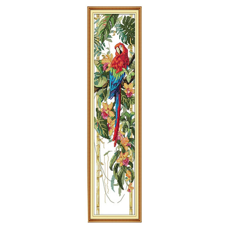 The Parrot and Flowers DMC Cross Stitch 14CT 11CT DIY Needlework Counted Chinese Cross-stitch Kits For Embroidery a Cross Crafts