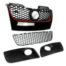 Set of 3 For 06-09 VW MK5 Jetta /GLI /GTI Front Bumper Grille Honeycomb Style