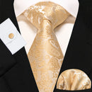 Blue Green Paisley Neck Ties For Men Luxury 8cm Wide Silk Wed Tie Pocket Square Cufflinks Tie clips Set Christmas Gifts For Men