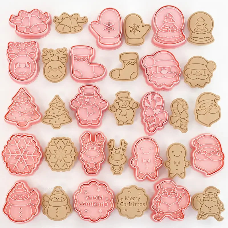 Multiple Sets DIY Cake Decorating Tools Christmas Cookie Cutters Cartoon Biscuit Mould DIY Fondant Mold Baking Tools for Kitchen