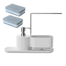 Hand Dish Soap Dispenser Sponge Towel Holder Sink Drain Tray Liquid Soap Pump Container Bathroom Accessory Kitchen Organizer