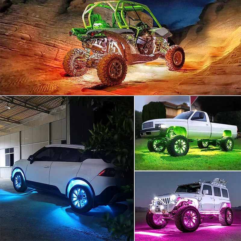 Rock Lights Trail Rig Light RGB Led Neon Underbody Underglow App  Control 12V For Jeep Off-Road Truck LED Car Chassis Lights