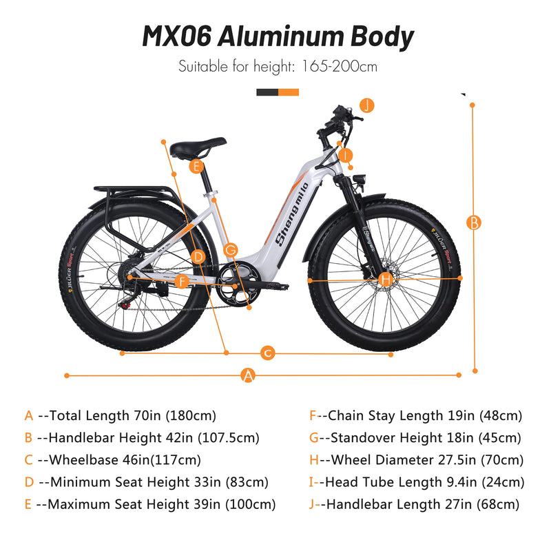 Shengmilo MX06 48V17.5AH 26 Inch 3.0 Fat Tyre City Electric Bike Men's E-Mountain Ebike Snowmobile e bike 1000W Bafang motor