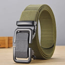 Men's Belt Automatic Metal Buckle Imitation Nylon Webbing Outdoor Work Belt Toothless Automatic Buckle Casual Sports Canvas Belt