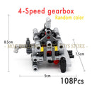 MOC Technology Building Blocks Bricks Power Functions Automotive Speed Gearbox Engine Transmission Machinery DIY Assembling Toys