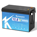 KEPWORTH 12V 300Ah LiFePO4 Battery, Built-in 200A BMS 3840Wh Energy Deep Cycles, Perfect for Off-Grid, Motorhome, Solar System