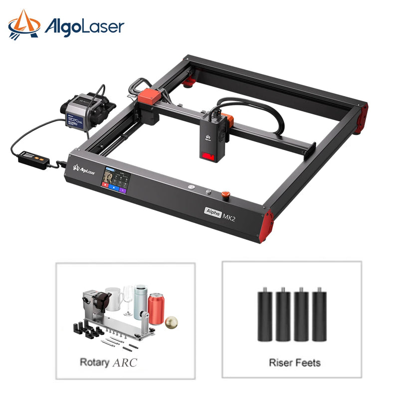 AlgoLaser Alpha 22W Business Laser Cutting Machine 3.5"Touch Screen APP Offline Control, DIY Engraver Tool for Metal/Glass/Wood