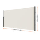 SucceBuy Retractable Side Awning Outdoor Privacy Polyester Water-proof Retractable Patio Screen UV 30+ Room Divider Wind Screen