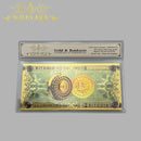 1-10pcs Nice Gifts For 1-100 Bitcoin and Dogecoin With Nice Frame in 24k Gold Foil For Collection