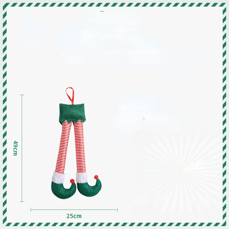 Christmas Elf Santa Legs Car Accessories Christmas Decor For Home Xmas Tree Pendants Ornaments Gifts New Year Navidad Noel Gift