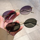 New Vintage Small Oval Frame Sunglasses Trendy Fashion Personalized Men Women Eyewear Top Brand Designer Male Female Shades