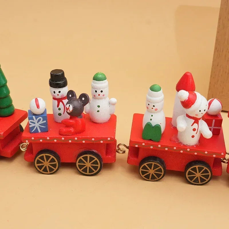 New Wooden/Plastic Train Christmas Ornament Merry Christmas Decoration for Home 2023 Xmas Gifts Noel Natal Navidad New Year 2024