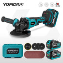 YOFIDRA M14 125mm Brushless Angle Grinder 2000W Cordless Grinding Machine Cutting Home DIY Power Tool For Makita 18V Battery Pin