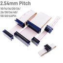 IDC-Typ Kartenrandsteckverbinder, Steckplatz 2,54 mm Rastermaß, 10, 14, 16, 20, 24, 26, 30, 34, 40, 50, 60, 64 Pin Leiterplattenbuchse mit 20 cm Flachkabel 1,27 mm
