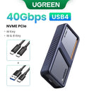 UGREEN M.2 NVMe/SATA SSD Enclosure 20Gbps USB-C 3.2 Gen2 External Enclosure Supports M and B&M Keys 2280 SSD Aluminum Shell