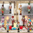 12pcs Christmas Wooden Nutcracker Soldier Pendant Xmas Tree Hanging Ornament 2025 Navidad Decoration for Home New Year Gift