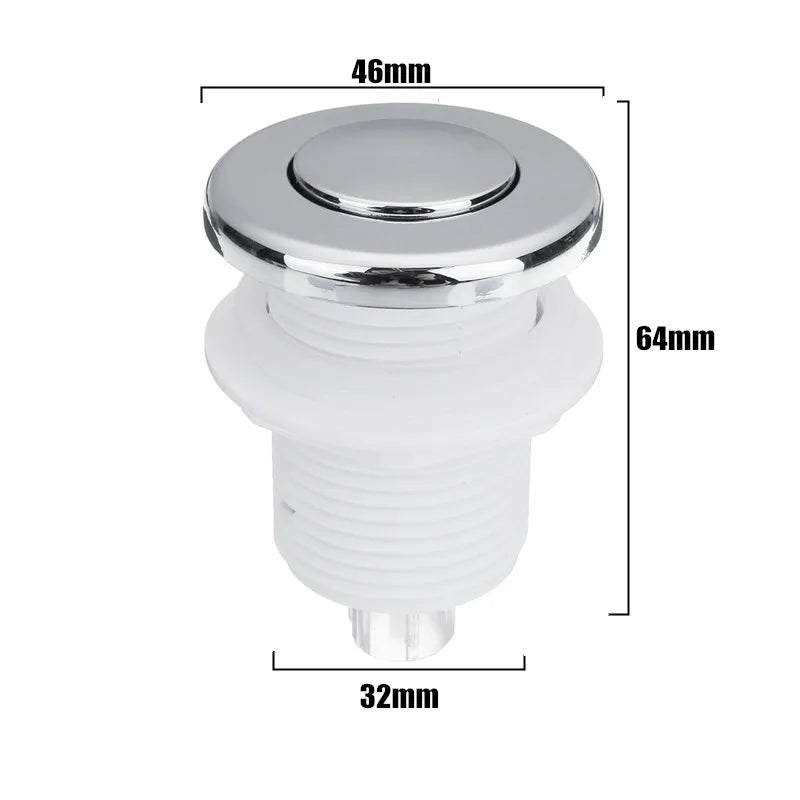 Pneumatic Switch On Off Push Air Switch Button 28mm/32mm/34mm For Bathtub Spa Waste Garbage Disposal Whirlpool Switch