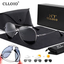 CLLOIO Titanium Alloy Polarized Sunglasses Men Women Fashion Photochromic Sun Glasses Chameleon Anti-glare Driving Oculos de sol