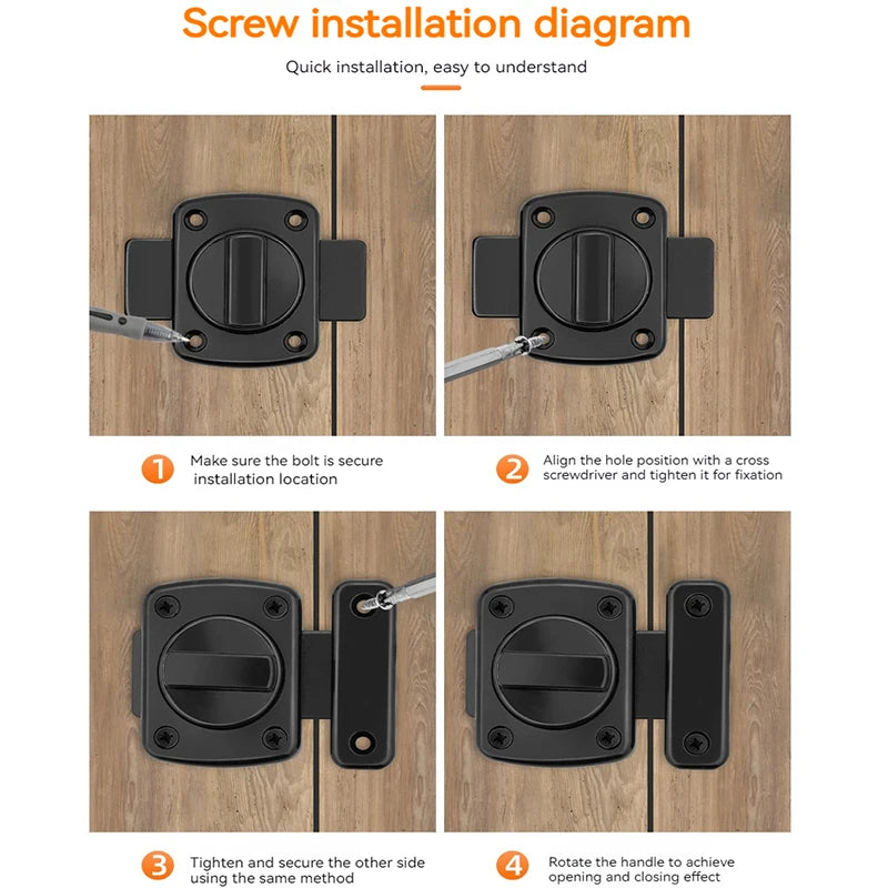 Thickened Stainless Steel Bolt Lock Buckle, Anti-theft Door Bolt, Door Buckle, Bathroom Bolt, Surface Mounted Bolt Lock Buckle