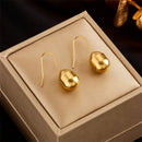 DIEYURO 316L Stainless Steel Heart Lock Hoop Earrings For Women High Quality Gold Color Girls Ear Jewelry Party Wedding Gifts