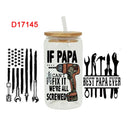 3D UV DTF Transfers Stickers 16oz Cup Wraps Dad Father's Day Printed For DIY Glass Ceramic Metal Leather Etc. D17043
