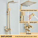 Black/Chrome Brass Shower Faucet Bathroom Shower Mixer Crane Rainfall Shower Set  For Bathroom
