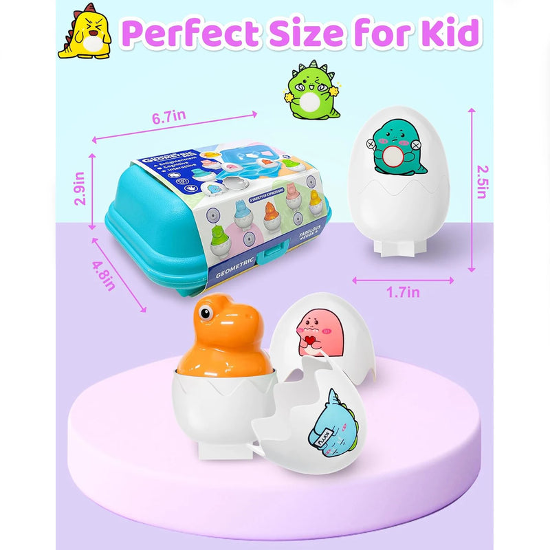 Montessori 3D Eggs Puzzle Toddler Learning Education Math Toys Kids Shape Match Smart Game Easter Gifts for 1 2 3 Year Old