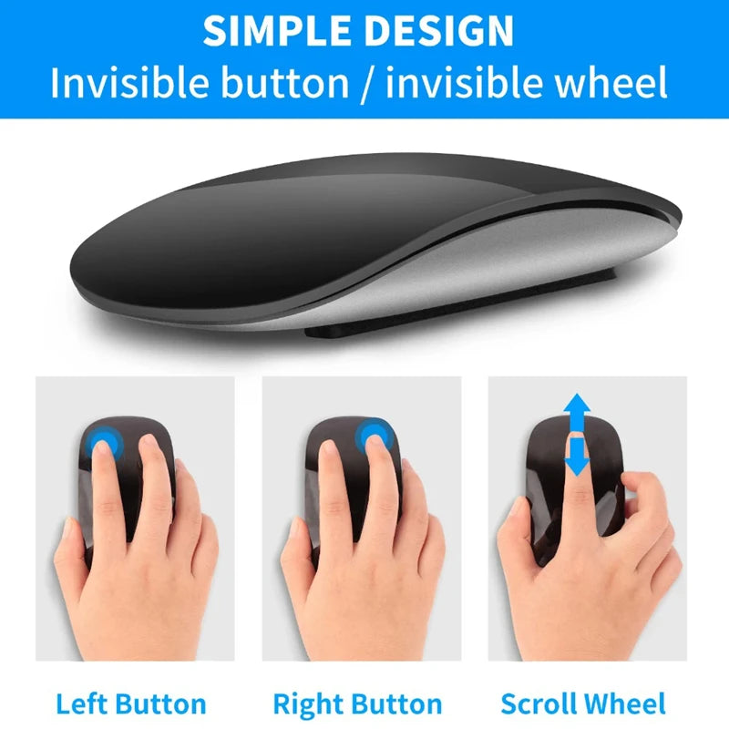 Xiaomi Bluetooth Wireless Magic Mouse Silent Rechargeable Laser Computer Mouse Slim Ergonomic PC Mice For Macbook Microsoft New