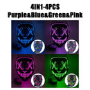 Halloween Horror-Masken LED Gesichtsleuchtmaske Gruselige Scream Leuchtmaske für Karneval Halloween Kostüme für Männer Leuchtet im Dunkeln