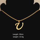 Initial Necklace for Men Women Boys Girls, 18K Gold Plated 26 Letters Pendant Necklace, Personalized Jewelry Father's Day Gifts