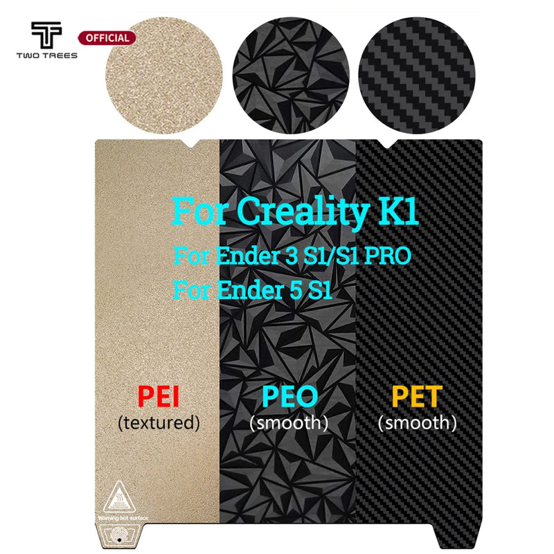 For Creality K1 Upgrade Heated Bed 235x235mm Double 3D Printing Diamond Plate Sheet PEO/PET/PEI Parts For Ender 3 S1 Pro/K1 Max