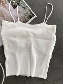 Heliar Women Pleated Strapy Camisoles Female Slim Crop Tops Knitted Sexy Tops For Women Cloth 2024 Summer