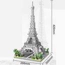 MOC Paris Tower Street View Building Block Mini Diamond Small Particle Assembly Building Block Decoration Toy
