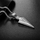 Hip Hop Fashion Rock Necklace Personalized Triangle Spearhead Men's Necklace Stainless Steel Metal Arrow Pendant Jewelry Chain
