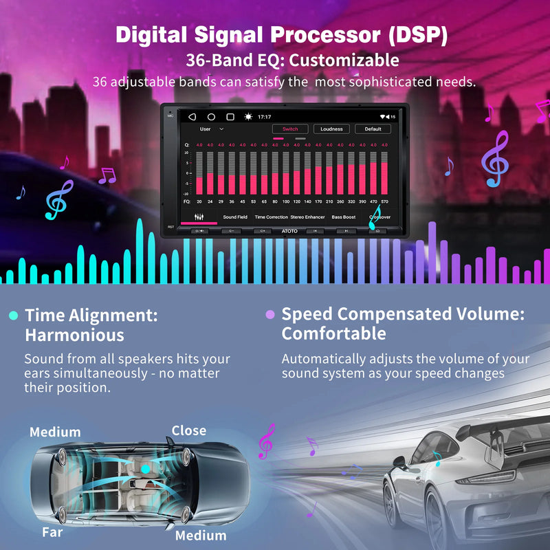 ATOTO Android 7 Inch Car Stereo Wireless CarPlay/Android Auto 1024x600 HD Screen GPS DVR Input Backup Camera Bluetooth FM WiFi