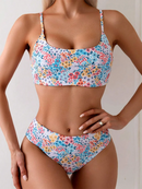 Sexy Bikini 2025 Women Swimsuit Female Swimwear High Waist Bikinis Set Brazilian High Neck Swimming for Beach Wear Bathing Suit