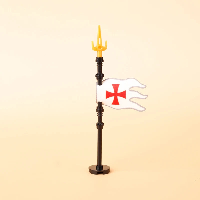 Medieval Castle Knight Figures Flag Building Blocks Ancient Holy Rome Military Army Soldier Weapons MOC Accessory Bricks Kid Toy