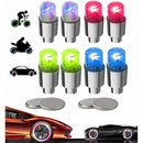 2 Pcs Car Wheel Tire Led Light Colorful Equipment Valve Lamp Air Valve Stem Caps Cover Accessories For Mountain Bicycle Motor