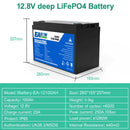 EASUN LiFePO4 Battery 12V 24V 100Ah 300Ah Lithium Iron Phosphate Battery Built-in BMS 6000+ Cyclic For Inverter Solar RV No Tax