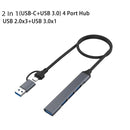 1 PCS 2 In 1(USB-C+USB-A) 4 Port Hub USB 2.0X3+USB 3.0X1 5Gbps Slim Mini USB3.0 Hub USB Splitter