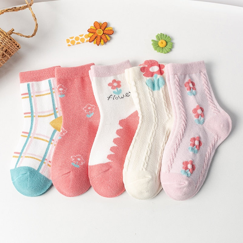 5 Pairs Cute Cartoon Newborn Infant Girl Soft Cotton Socks Winter Toddler Kids Baby Christmas Boy Accessories 0-2Y Miaoyoutong