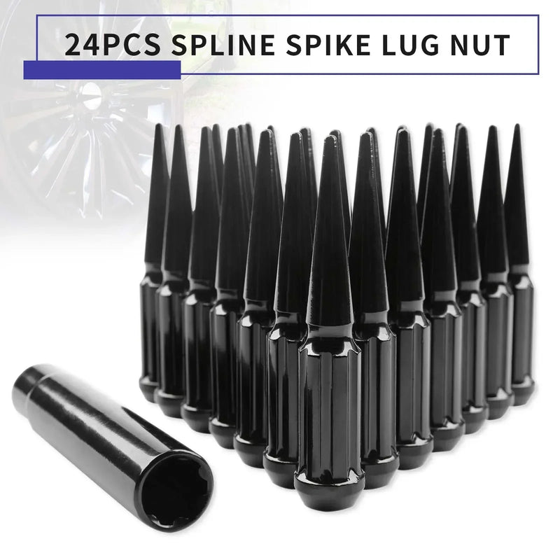24/32 PCS Wheel Nuts M14X1.5 Nut Longer Nut Steel Lock Wheel Lug Nut Bolt With Spikes For Dodge Charger Challenger/Chevy/Ford